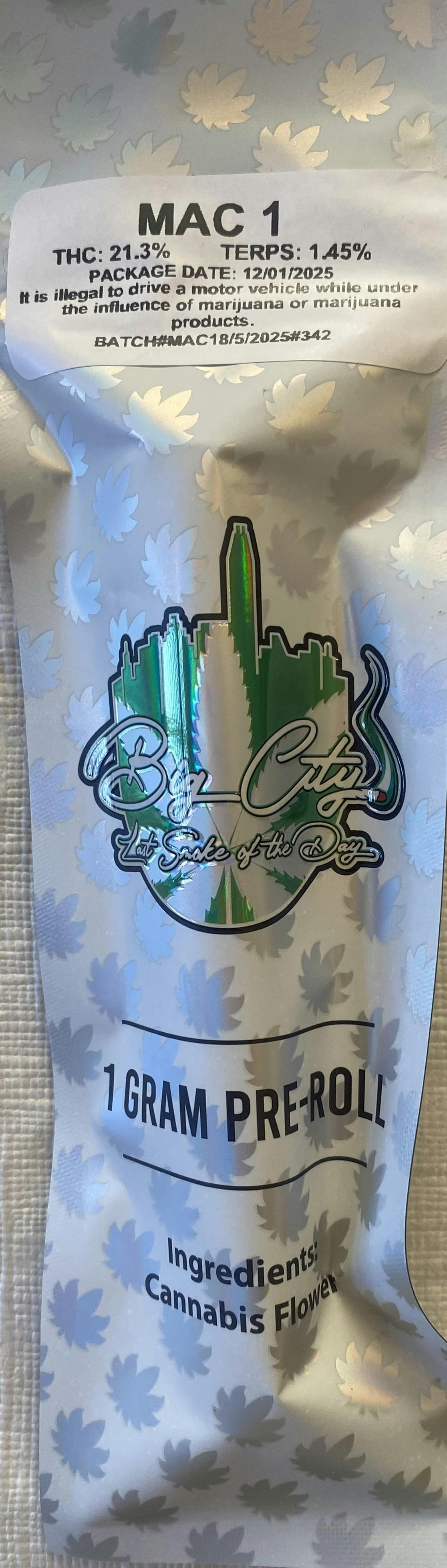 Big City Top Shelf Flower Pre-roll Mac 1