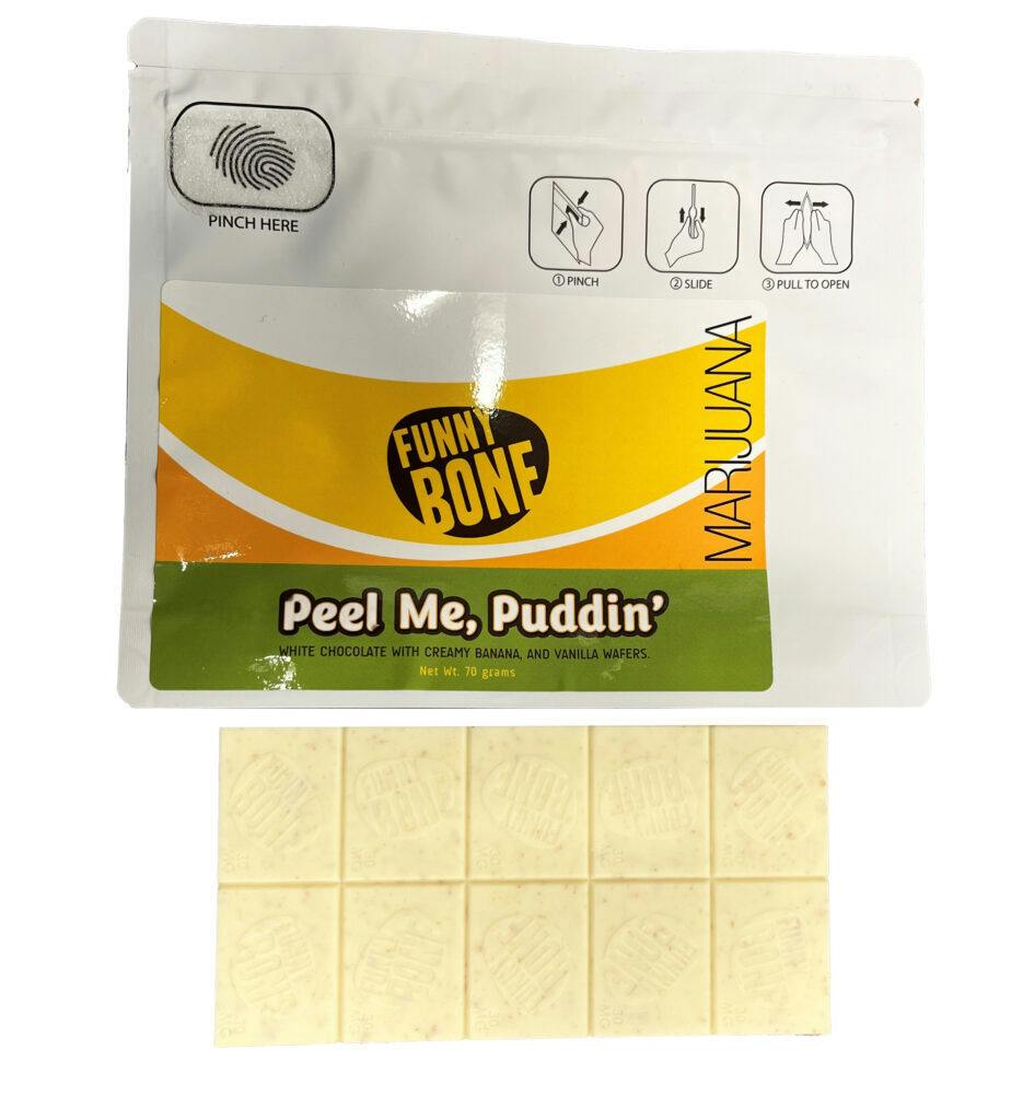 Peel Me Puddin' 300mg White Chocolate Bar - Funny Bone
