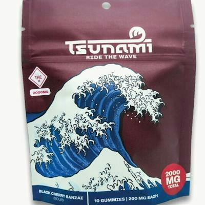Sour Black Cherry Banzai 2000mg Gummies - Tsunami