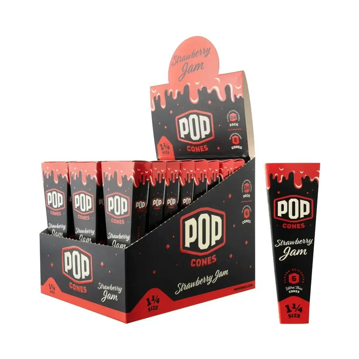 Pop Cones - 1 1/4 Pre-Rolled Cones - Strawberry Jam