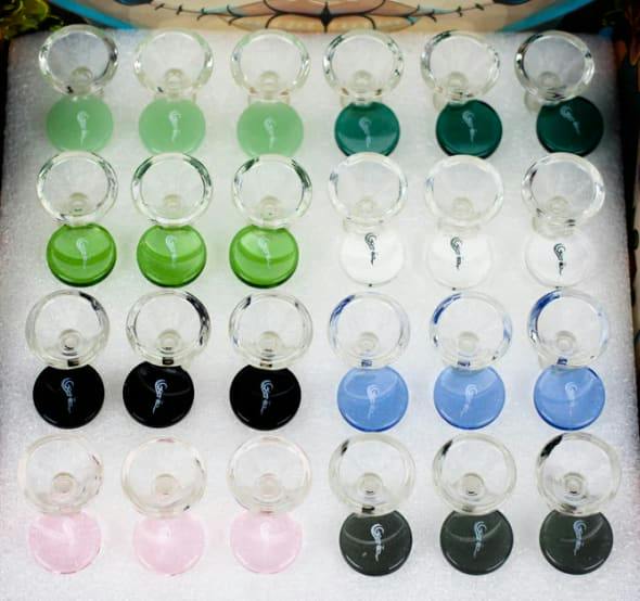 Genie 14mm Round handle Glass Bowl - Assorted Colors