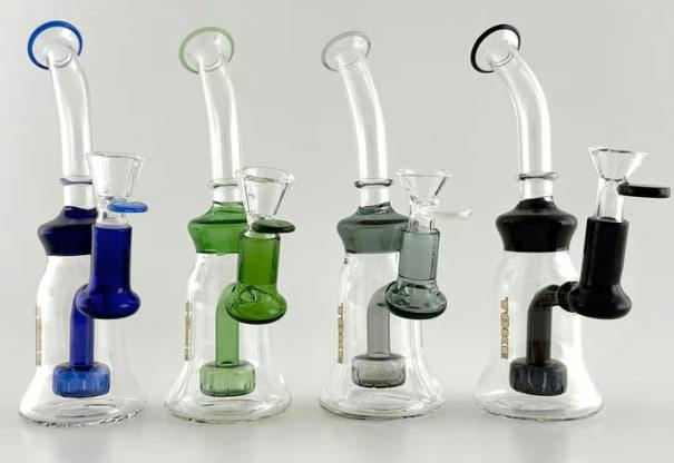 Toke 8" Glass Dab Rig - Circ Perc - Assorted Colors