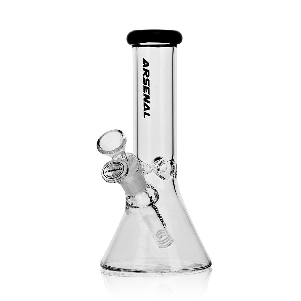 8" Arsenal Coloured Rim Glass Beaker-ASSORTED