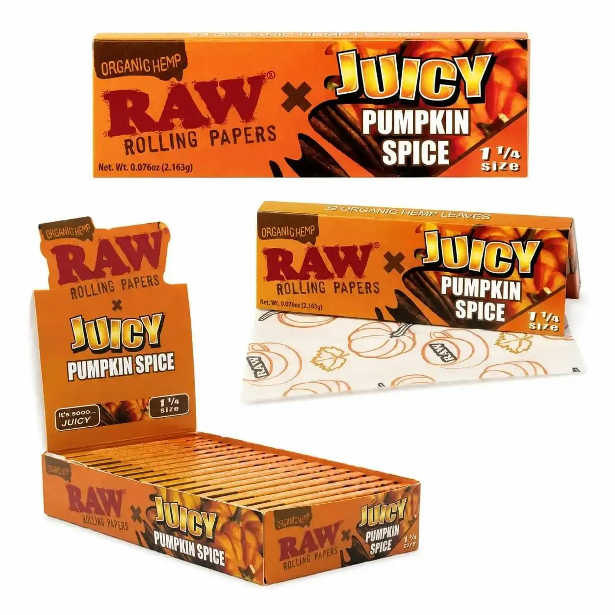 Raw X Juicy Jay's Pumpkin Spice 1 1/4 Rolling Papers