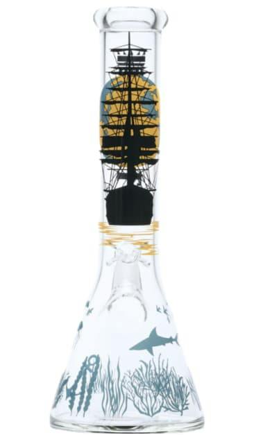 14" 5mm Castle Glass Schooner Beaker Bong