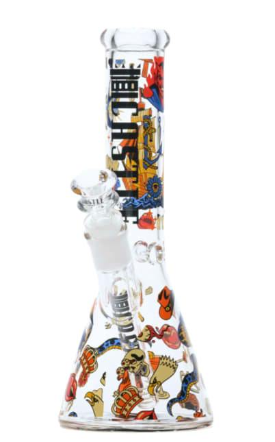 10" 5mm Castle Glass Tattoo Beaker Bong