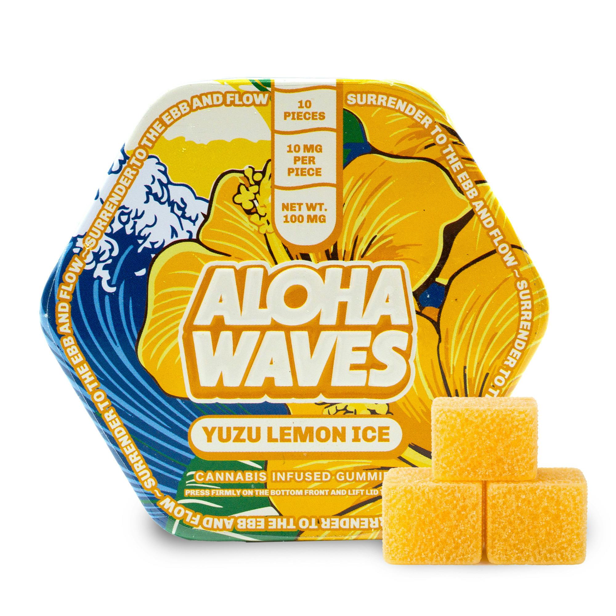 ALOHA Waves Gummies Yuzu Lemon Ice (10x10mg)