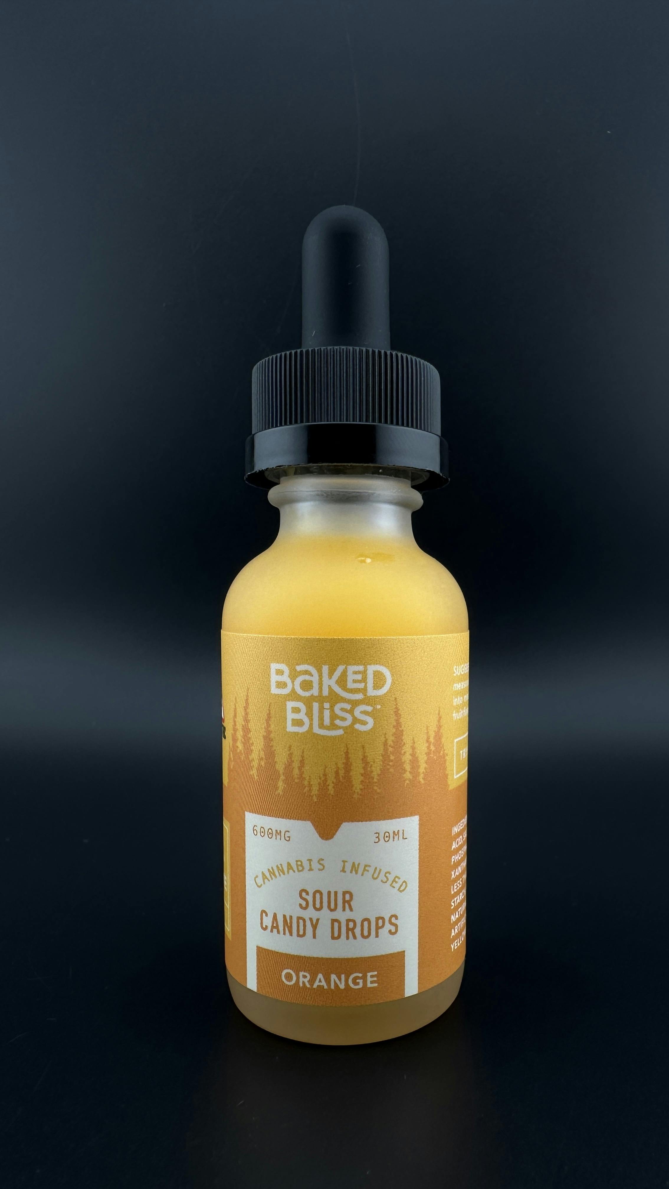 600mg Orange Sour Candy Drops | Baked Bliss