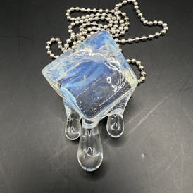 Clear Drip Cube Necklace