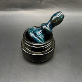 Blue and Black Mortar and Pestle