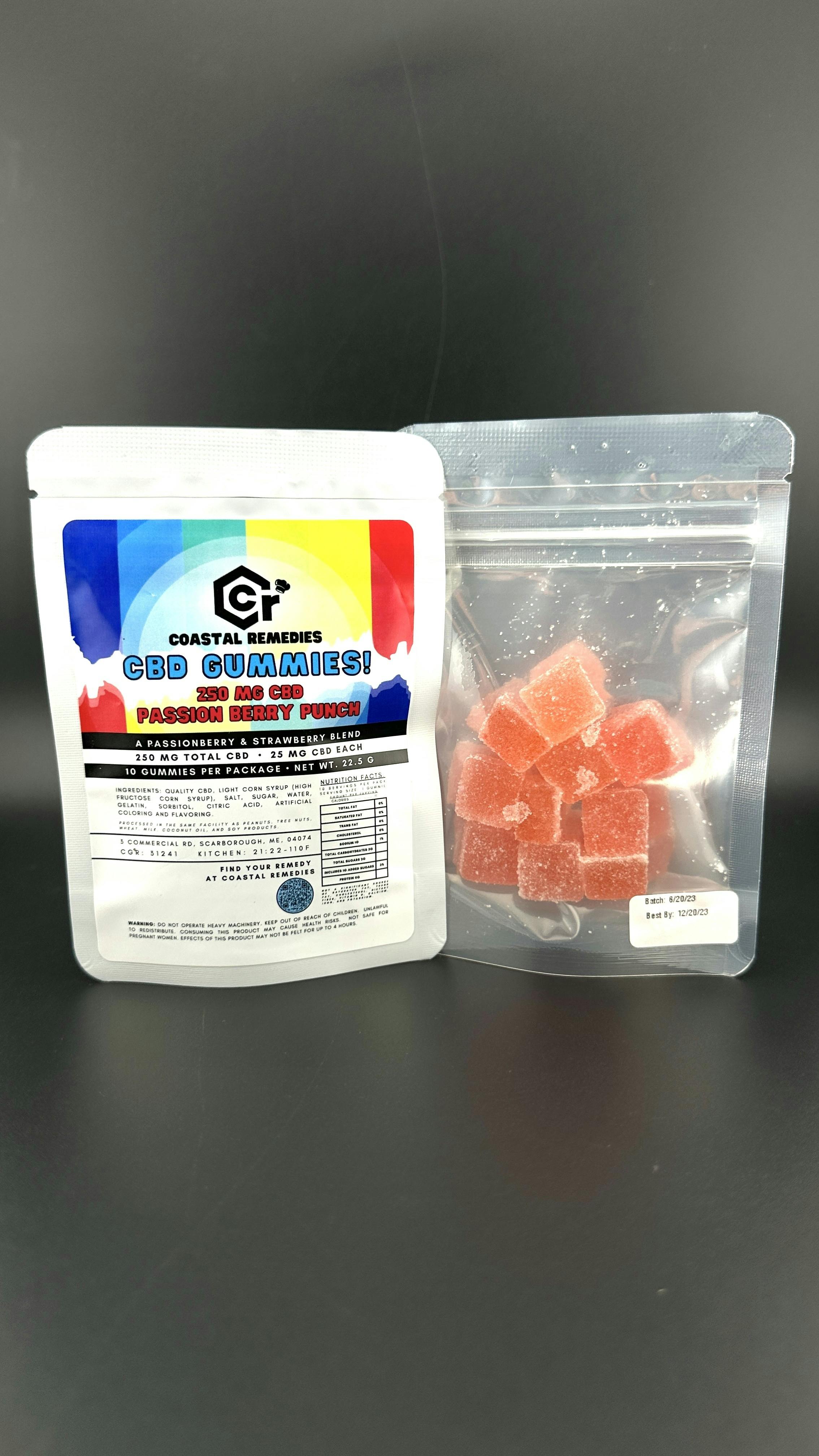 Passion Berry Punch CBD Gummies | 500mg | Coastal Remedies