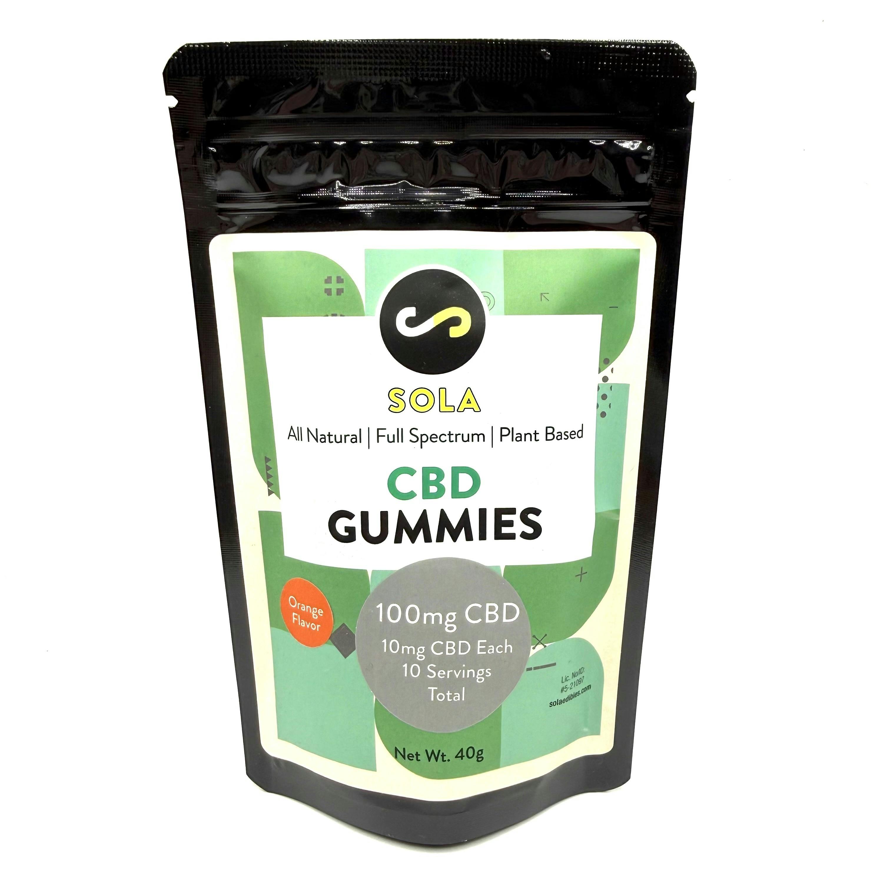 Orange CBD Gummies | 100mg | Sola