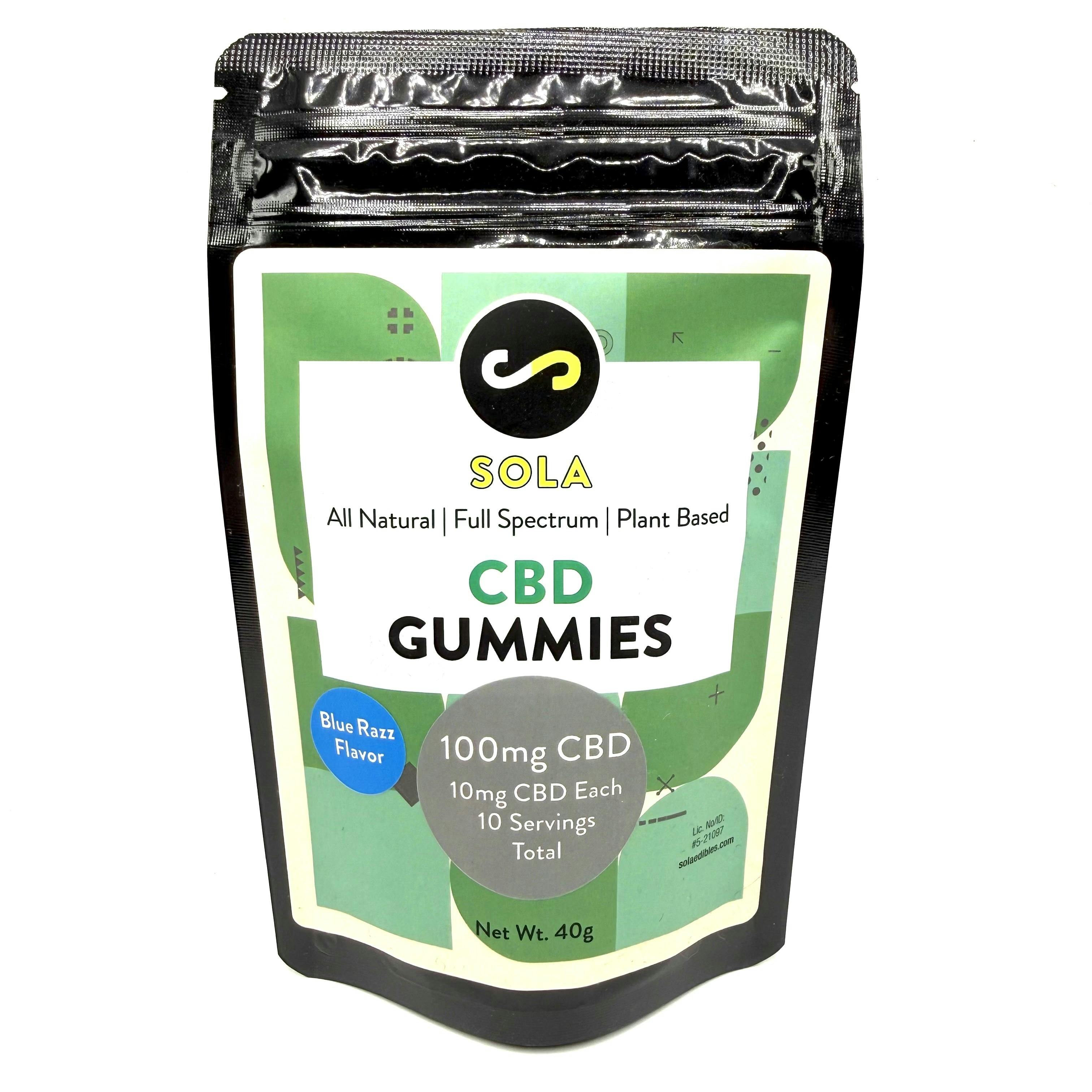 Blue Razz CBD Gummies | 100mg | Sola