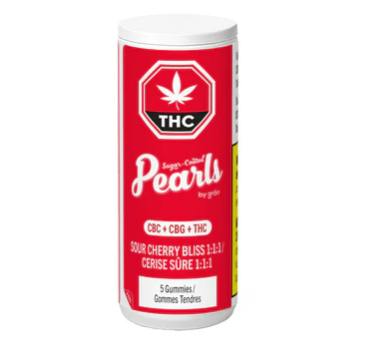 Pearls - Sour Cherry Bliss 1:1:1 CBC/CBG/THC Gummies