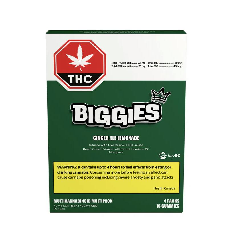 Biggies - Ginger Ale Lemonade LRE Gummies Multipack 4 x 4pk