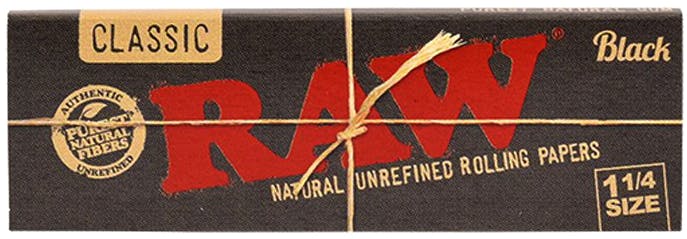 1 1/4'' Classic Black Extra Fine Unbleached Rolling Papers 50-Pack