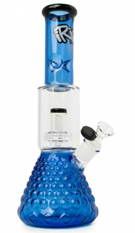 13.5" Dual Chamber Beaker Tube - Sapphire Blue