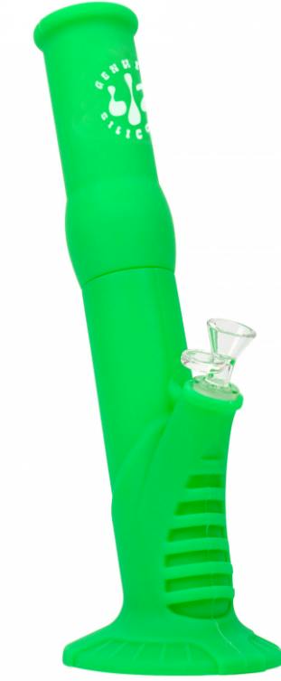 13.5" Tall Green Waterpipe w/Glass on Glass Pull out