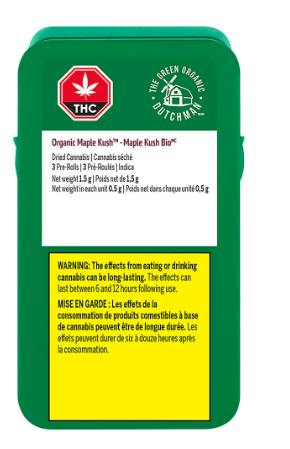 Organic Maple Kush Pre-Roll - 3x0.5g