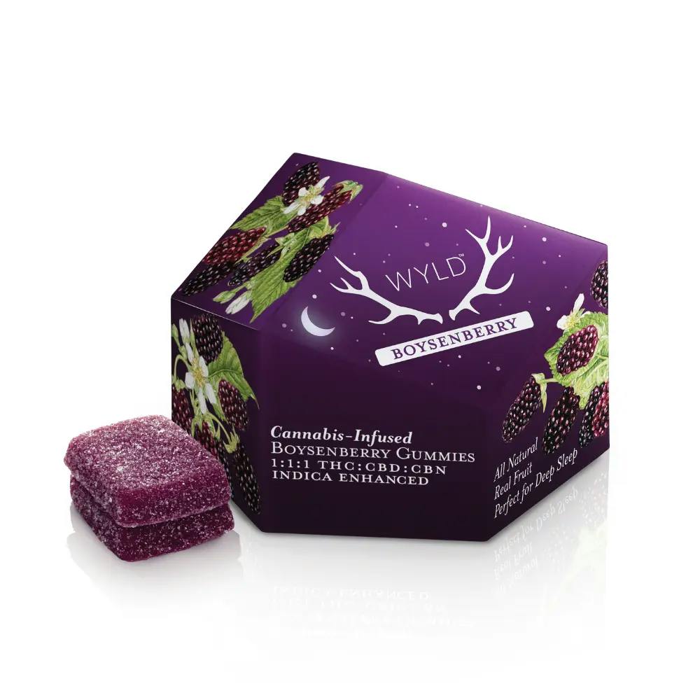 Wyld Boysenberry Ratioed Gummies 10mg ea | 10-Pack | 1:1:1 THC:CBD:CBN