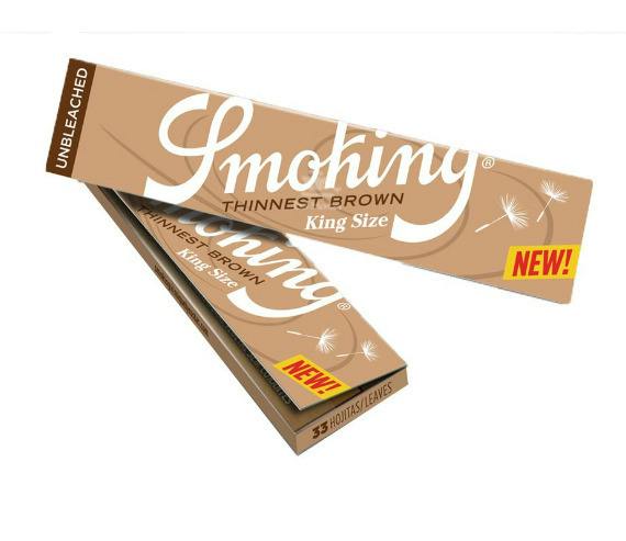 Smoking Thinnest Brown Unbleached King Size Rolling Papers 33 Leaves