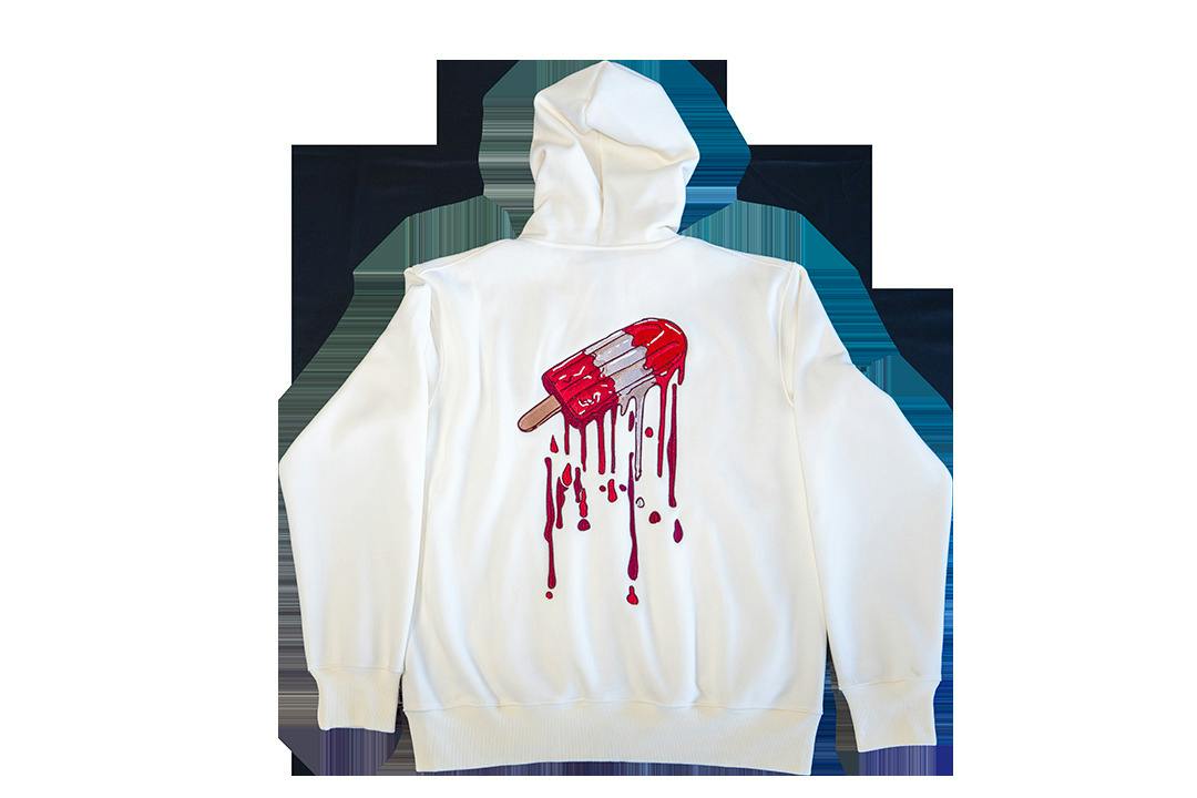 Paletas Cream/Red Lettering Pullover Hoodie (Small)