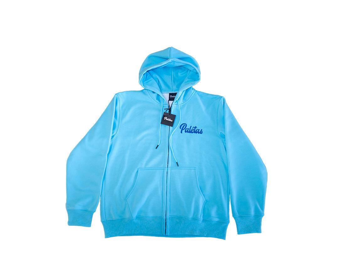 Paletas Blue/Blue Lettering Zip Up Hoodie (Medium)