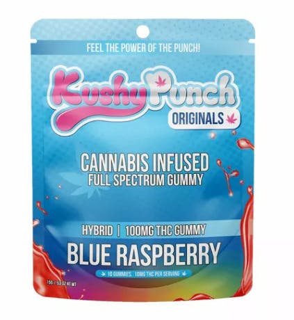 Kushy Punch Blue Raspberry Gummy 100mg
