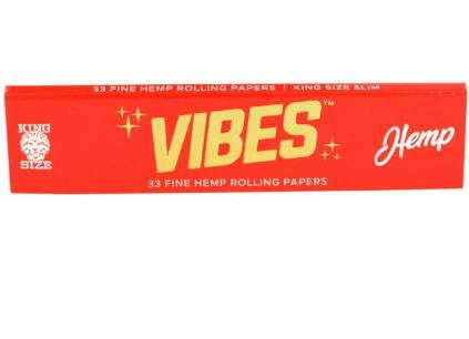 Vibes Papers King Size Slim Hemp - Red 33ct