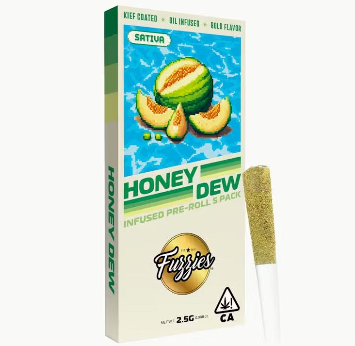 Fuzzies: Fuzzies Honeydew Infused Preroll 5pk 2.5g