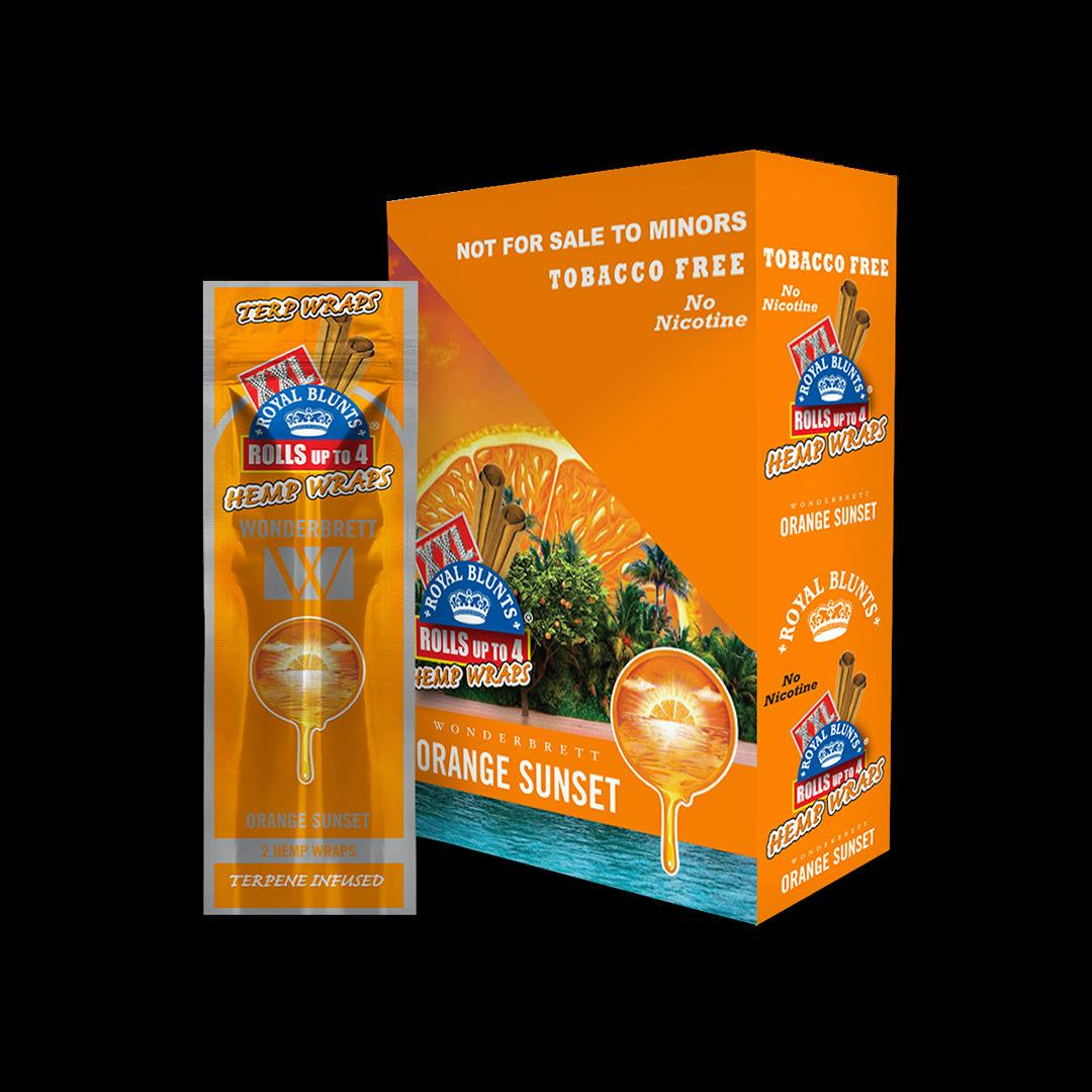 XXL WONDERBRETT HEMP WRAPS ORANGE SUNSET Single