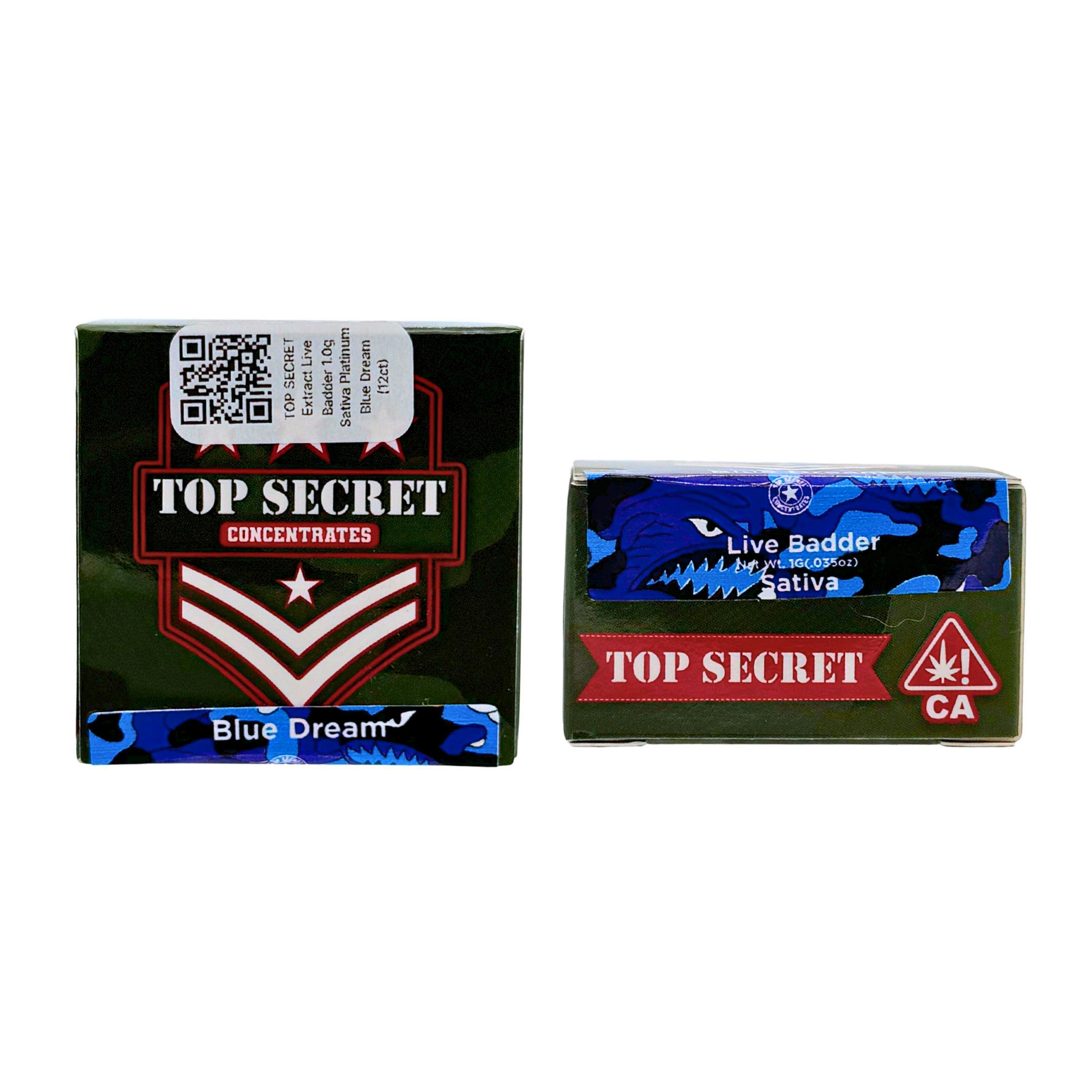 Top Secret Blue: Top Secret Blue Dream Sativa Live Badder 1g