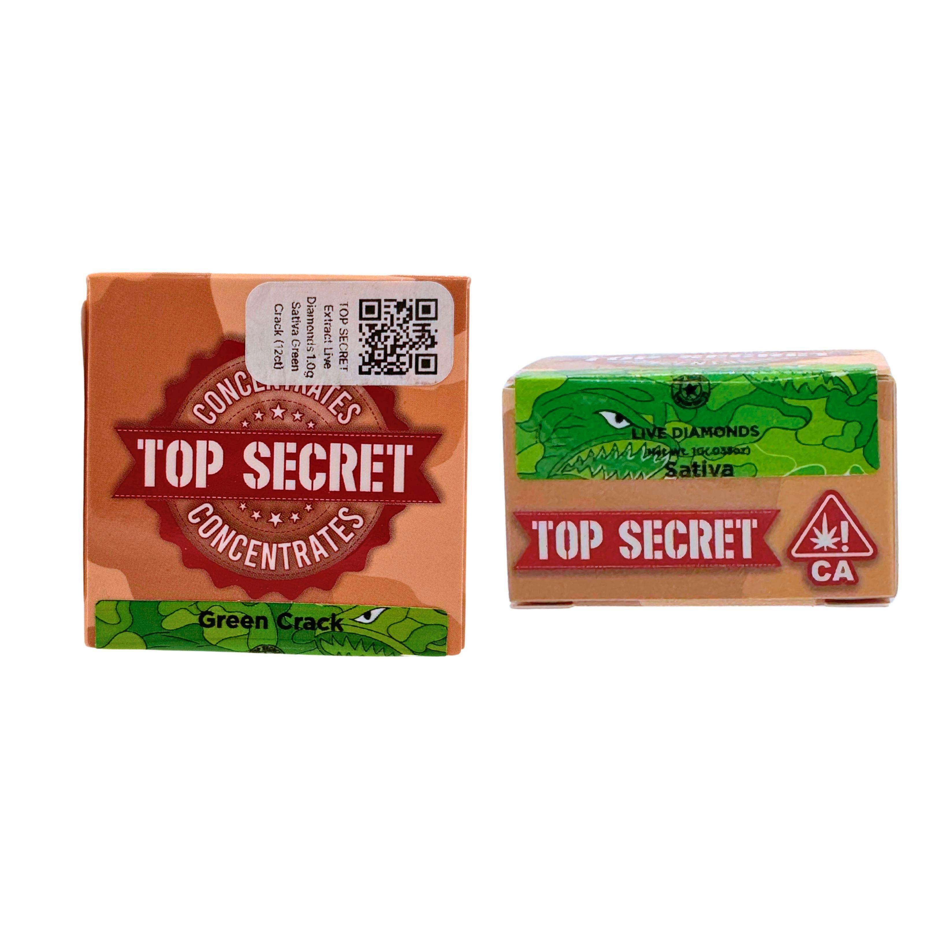 Top Secret: Top Secret Green Crack Sativa Live Diamonds 1g