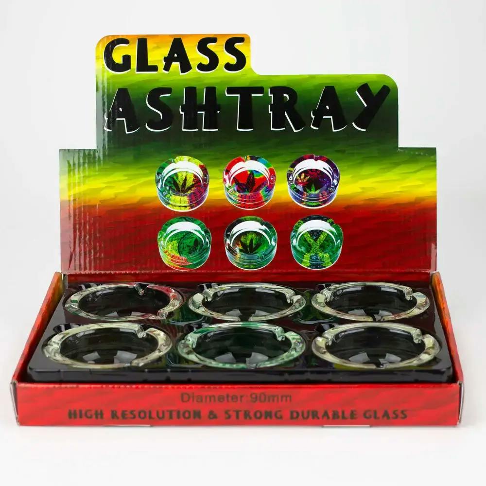 Round Glow In The Dark Glass Ashtray