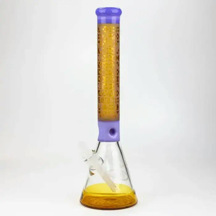 WENEED -18" Cipher Text Beaker 7mm - Yellow/Purple