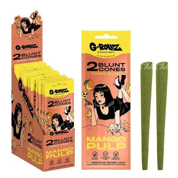 G-Rollz 'Mango Pulp' 2x Terpene-infused Pre-rolled Hemp Cones