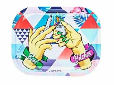 Best Bitches Metal Rolling Tray - Small