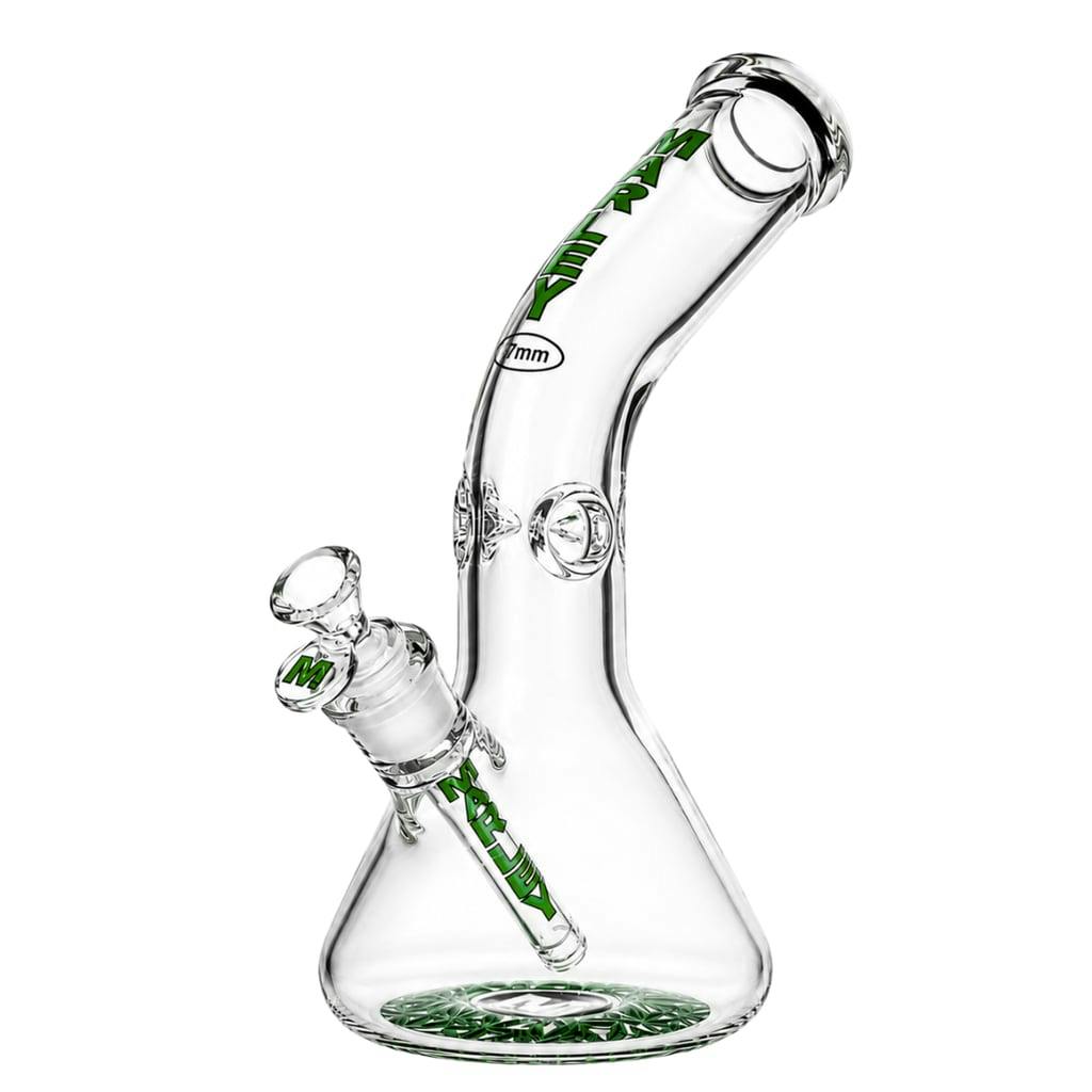 12" 7mm Marley Bent Neck Beaker (Green)