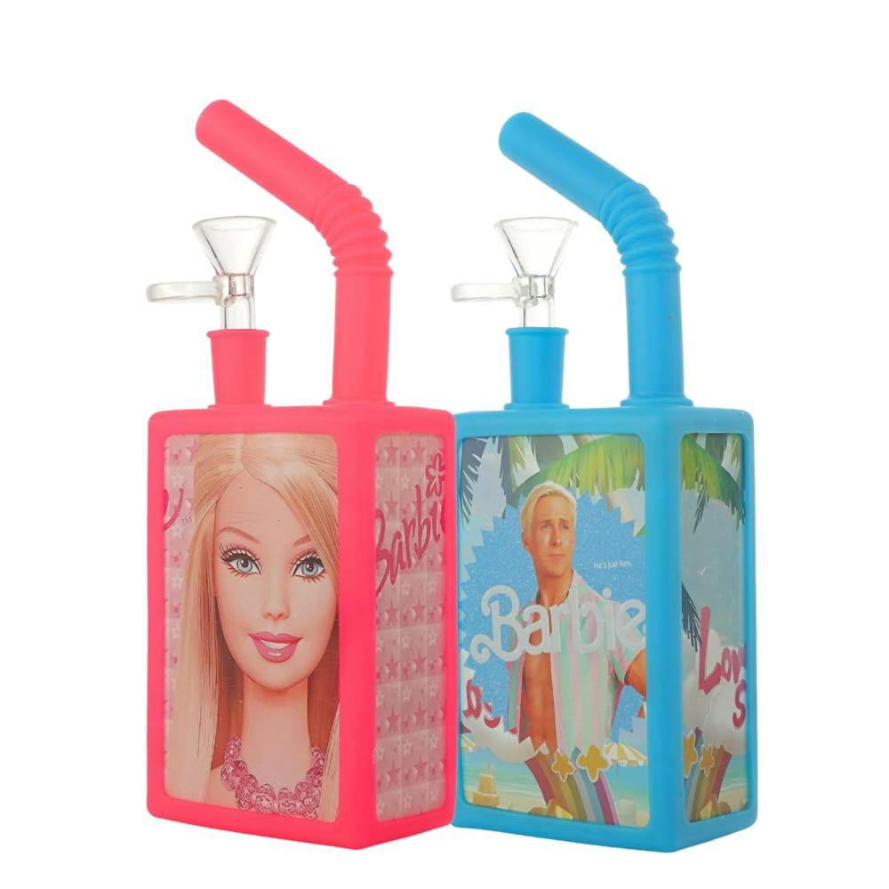 6" Arsenal Barbie Block Silicone Water Pipe - Assorted Colours