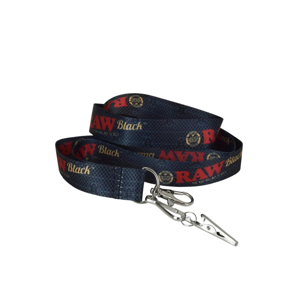 Raw Black Smokers Lanyard w/ Roach Clip