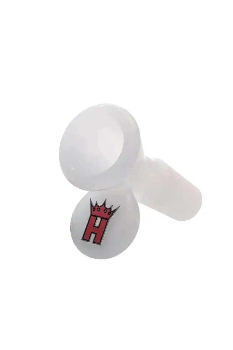 HOSS GLASS 14MM FULL COLOR CONE BOWL - White