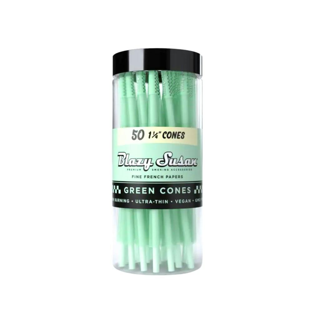 Blazy Susan Green 1 1/4 Fine French Paper Cones Jar - 50ct