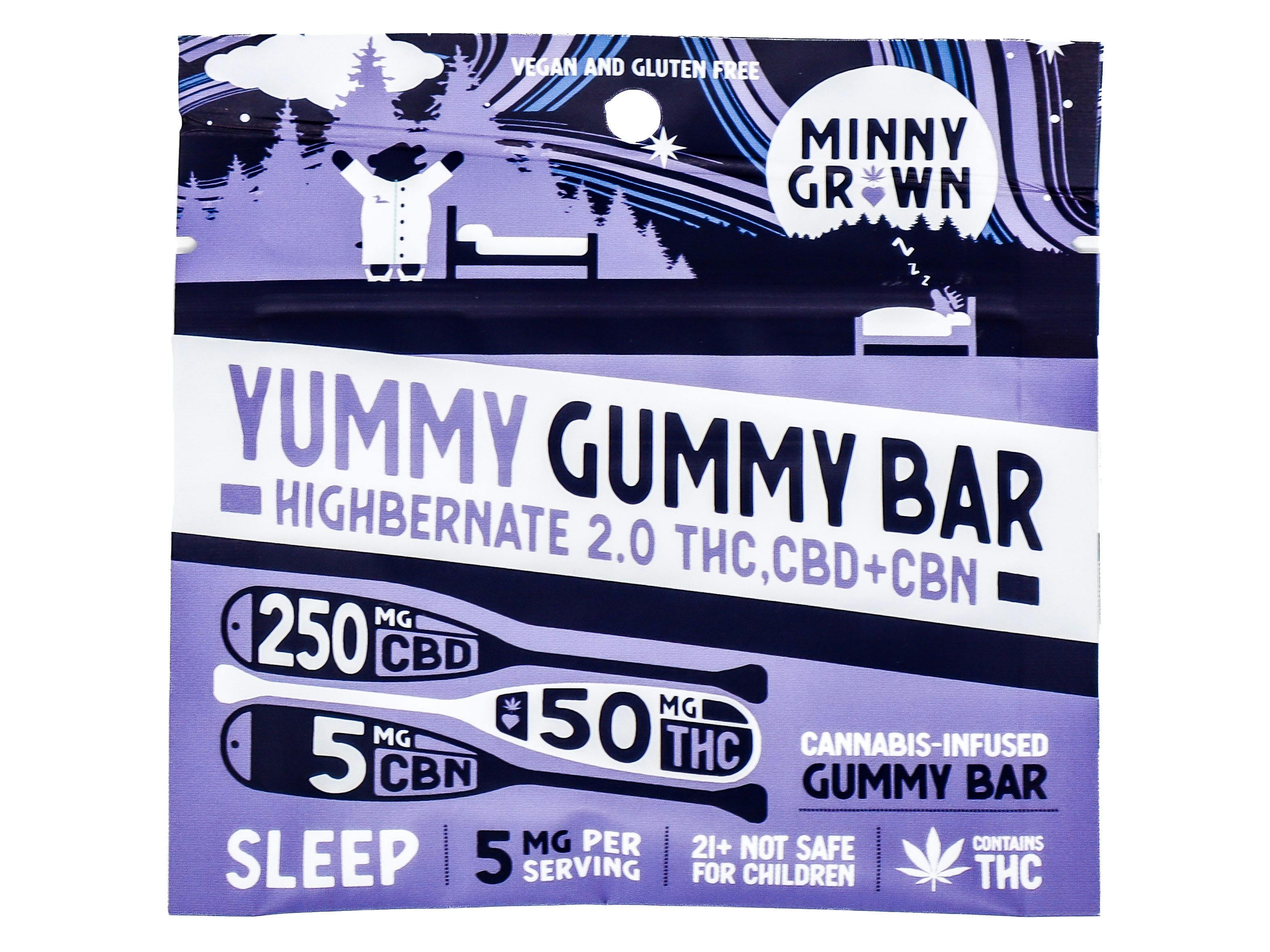 MNG Highbernate 2.0 Yummy Gummy Bar +250mg CBD+5mg CBN 50mg THC