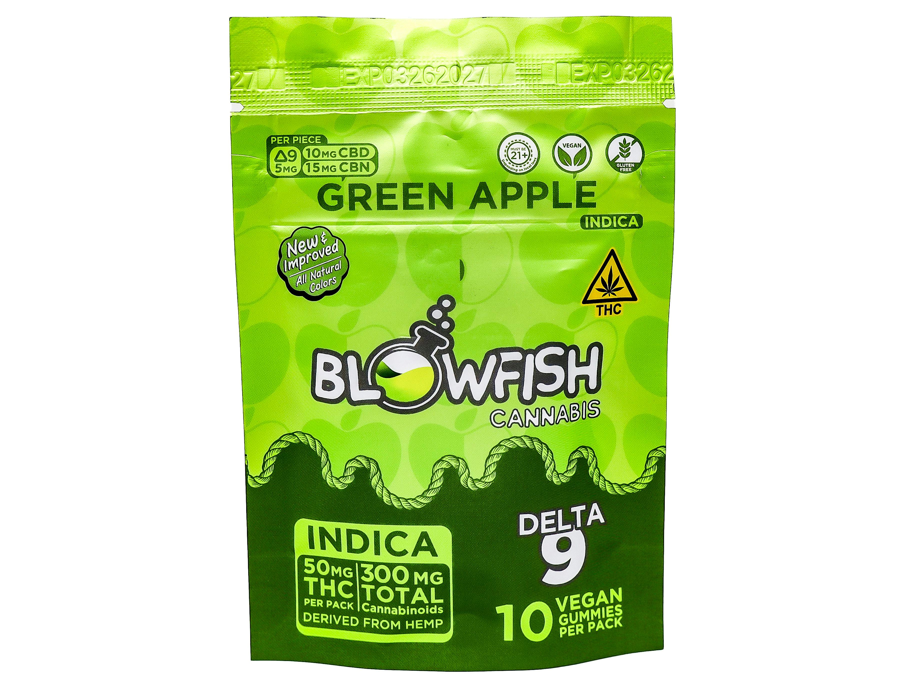 BFS Green Apple Indica Gummies 50mg THC