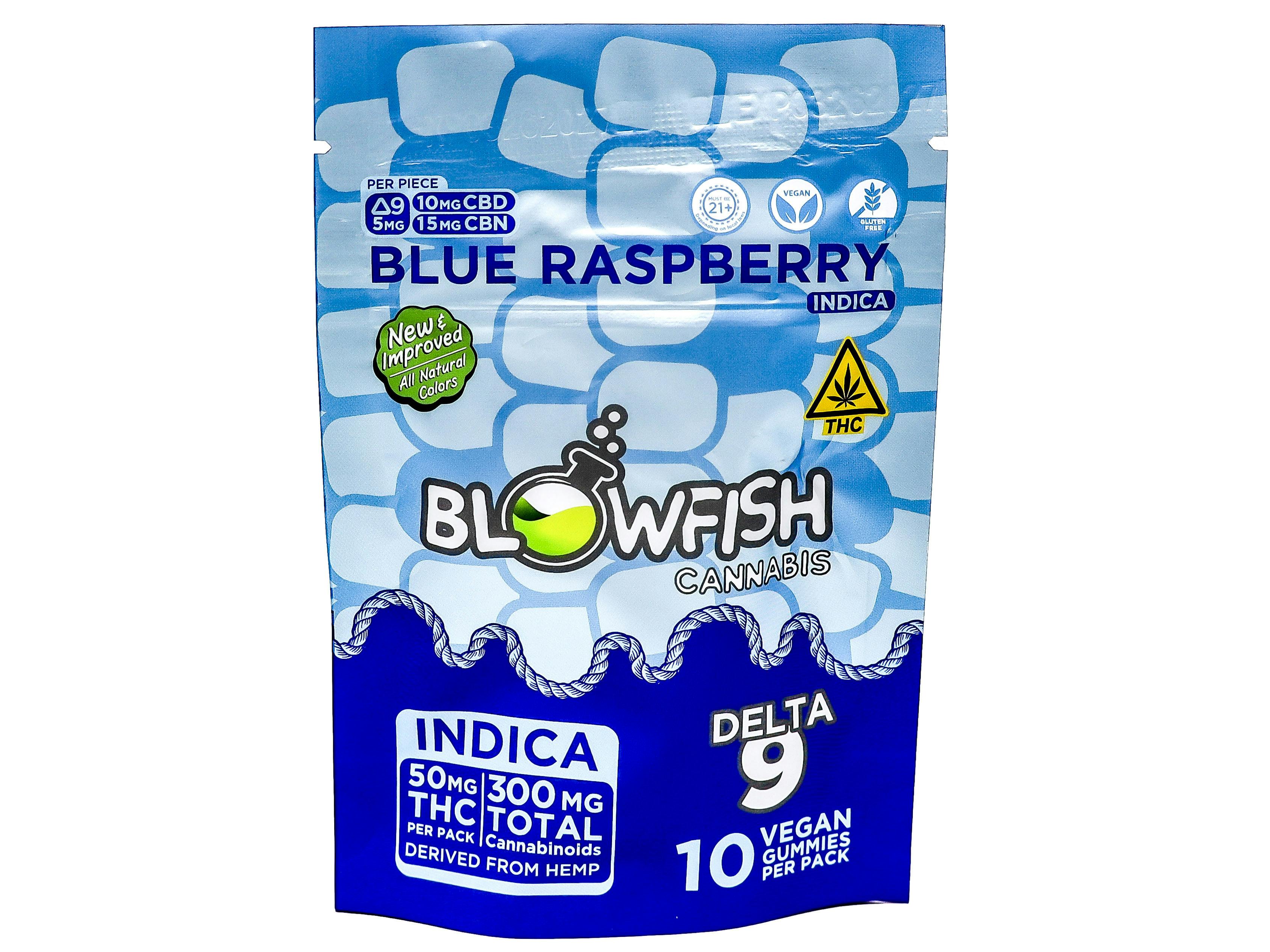 BFS Blue Raspberry Indica Gummies 50mg THC