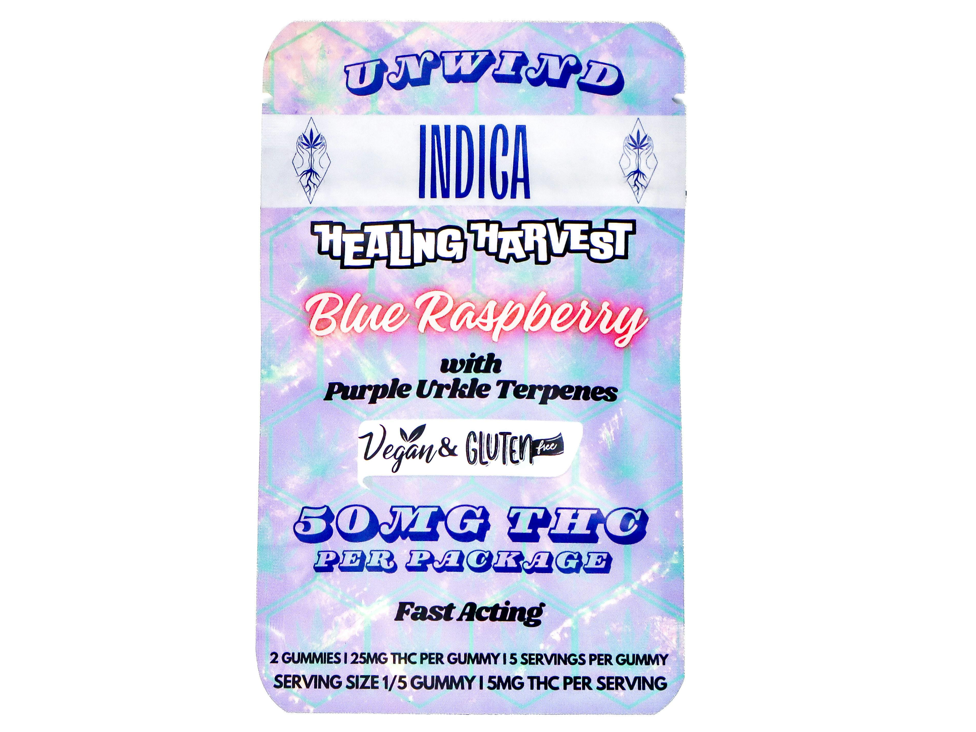 HLH Blue Raspberry Gummies 2pk 50mg THC at La Canna - Legal Cannabis Store 21+