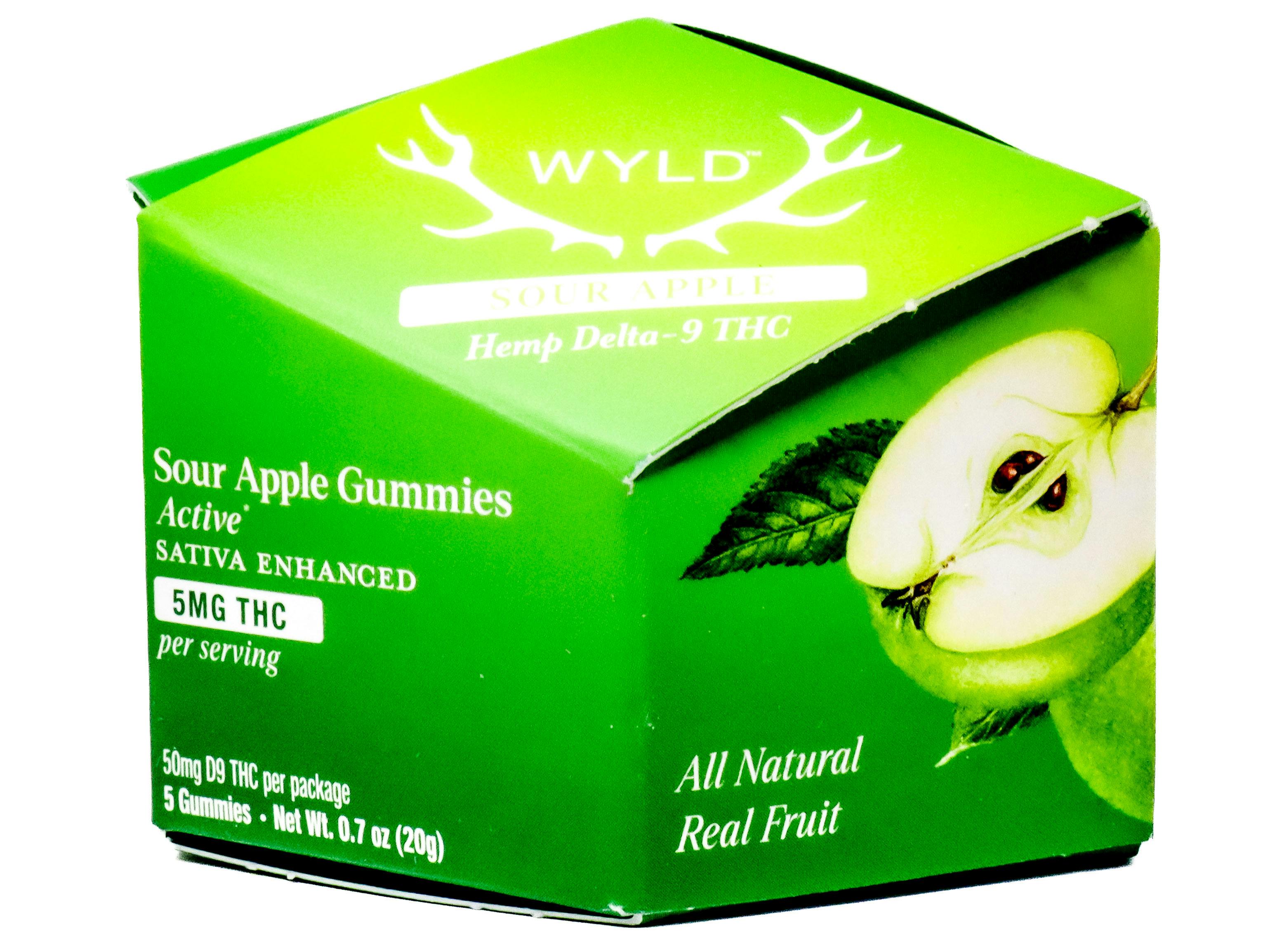 WLD Sour Apple Sativa Gummy 50mg THC 8122523124