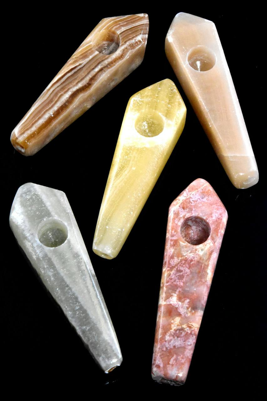 Hand Pipes - - Stone Pipes - 3" Onyx Pipe $15