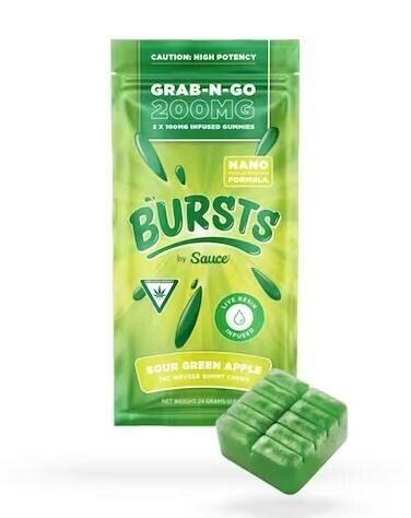 Sour Green Apple | Grab-N-Go | 200mg | 2 x 100mg | Bursts by Sauce