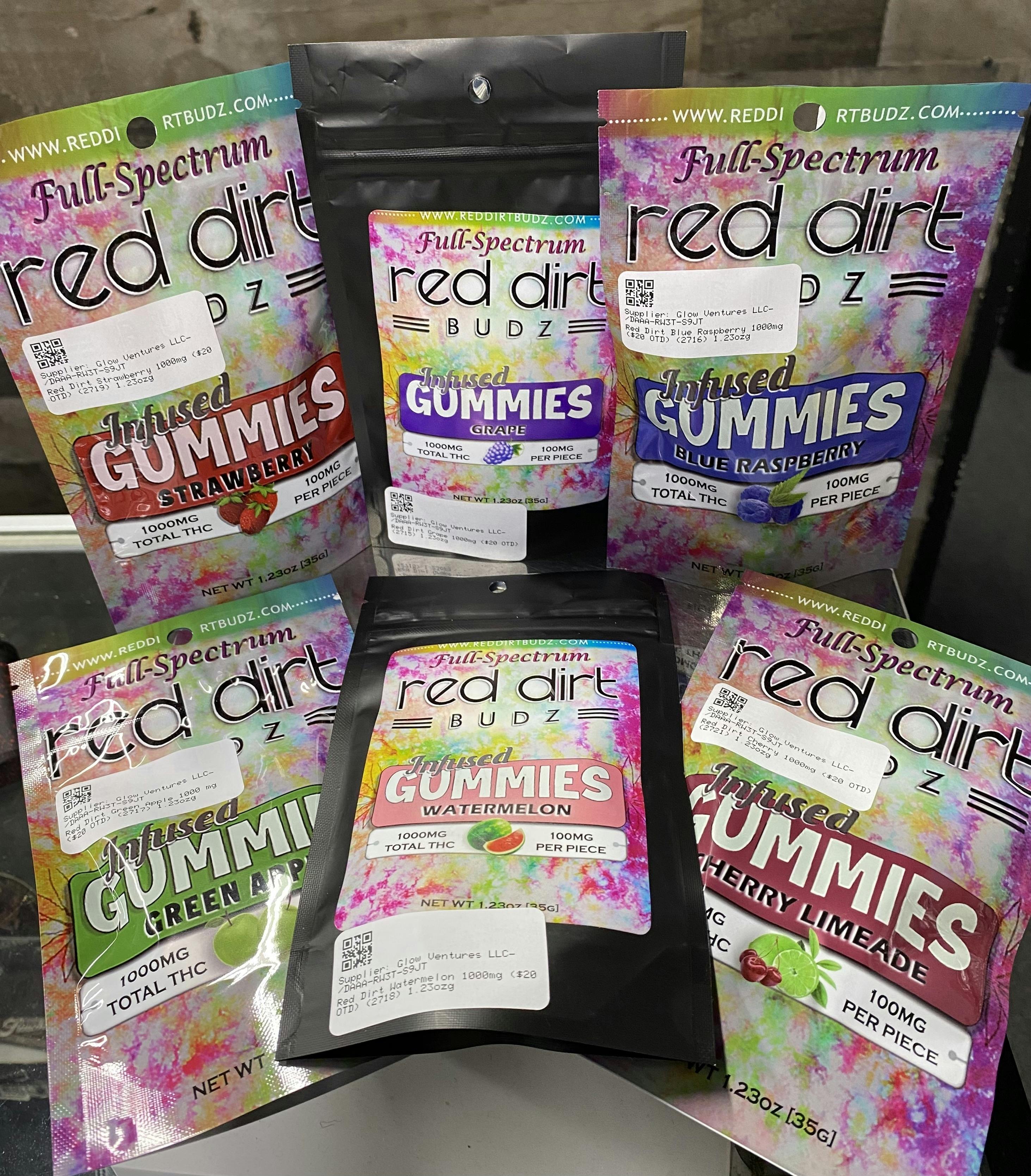 Strawberry - 1000MG - Red Dirt - Full Spectrum - Gummies | Gummies | 10pk |